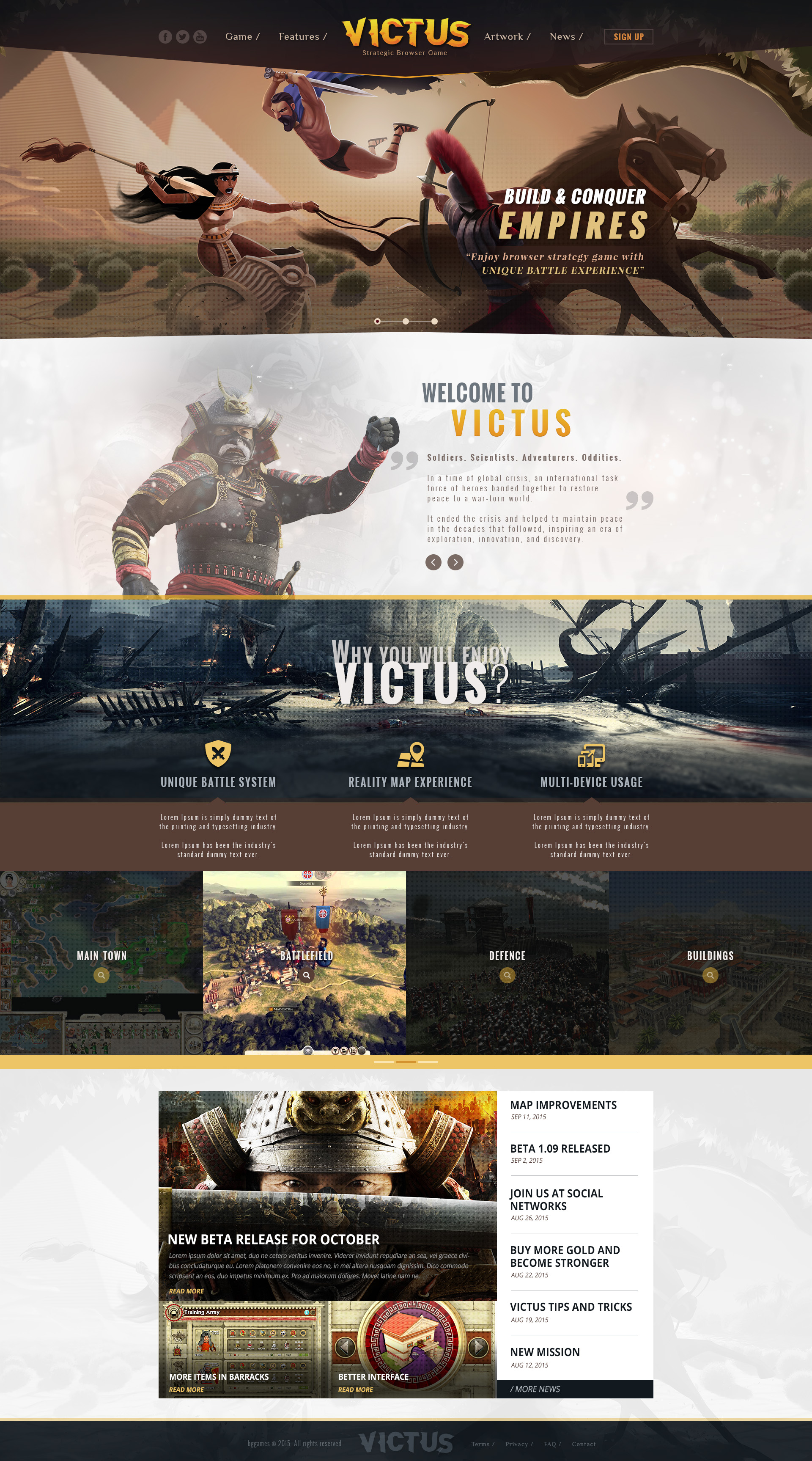 Victus Browser Game Landing Page